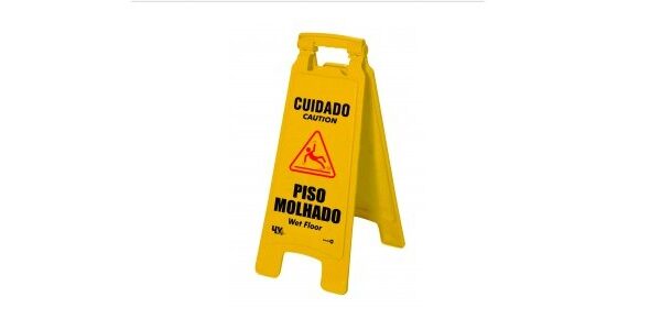 CAVALETE PISO MOLHADO BILÍNGUE – 27,5X65,5cm