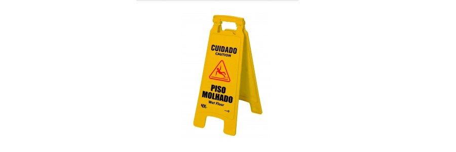 CAVALETE PISO MOLHADO BILÍNGUE – 27,5X65,5cm