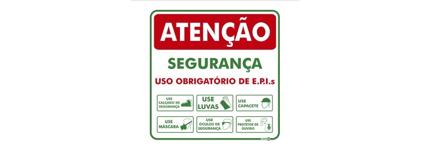 PLACA ATENÇÃO USO OBRIGATÓRIO (EPIS)
