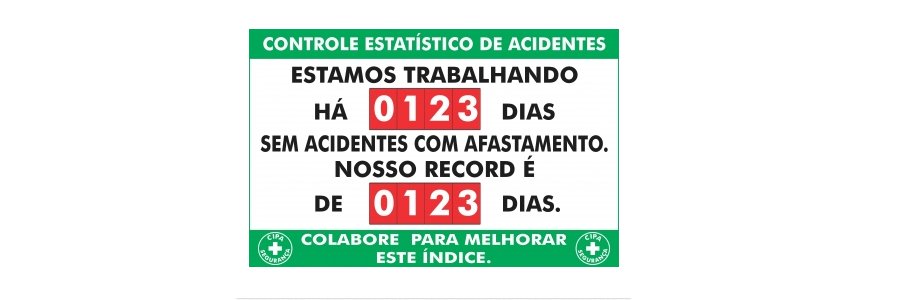 PLACA CONTROLE ESTATÍSTICO DE ACIDENTES CIPA