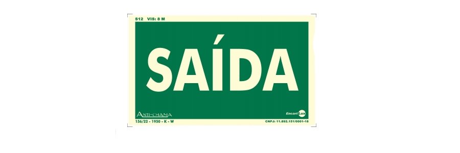 PLACA PVC FOTOLUMINESCENTE SAÍDA